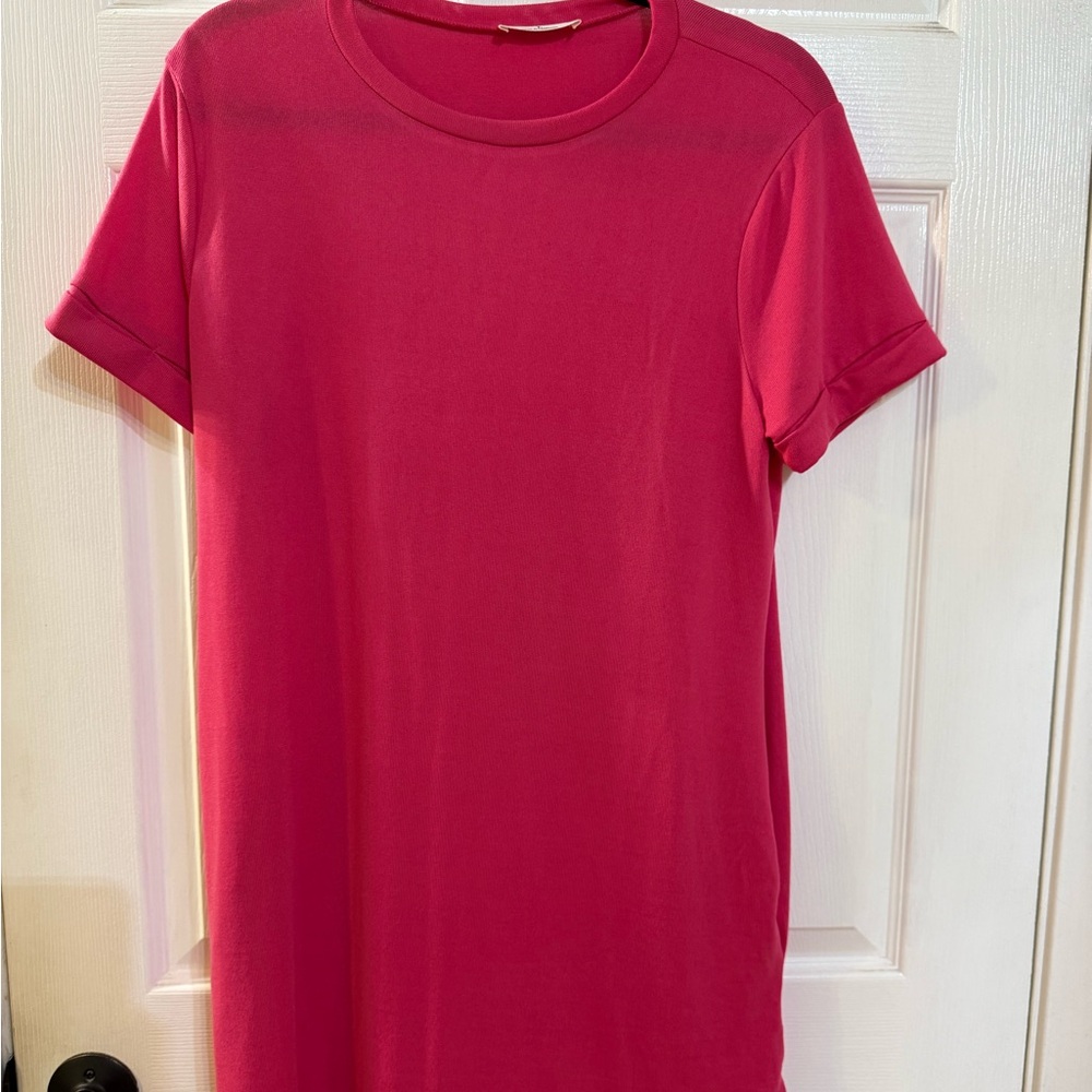 NEW Zenana Outfitters Hot Pink Crew Neck Top/Dress. L